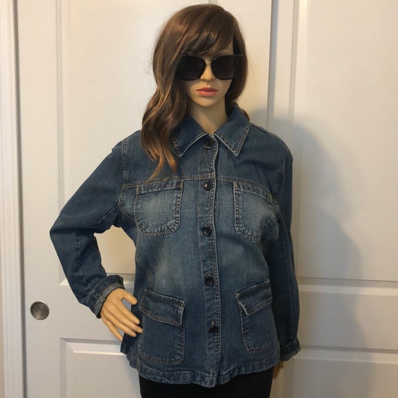 💙Women’s Button Down Denim Jean Jacket - Picture 2 of 4